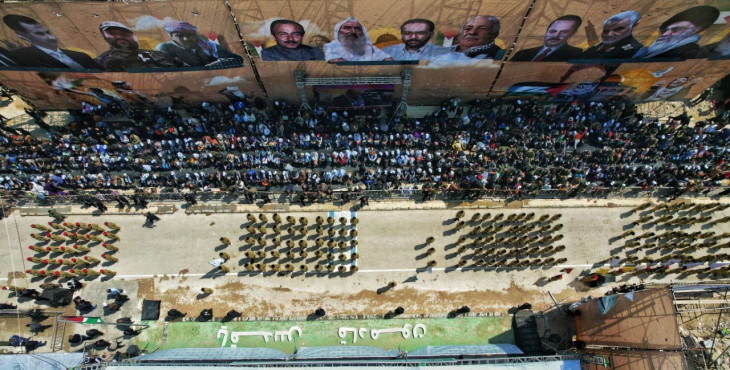 صور خاصة من العرض العسكري للفصائل الفلسطينية بمناسبة يوم القدس العالمي في دمشق