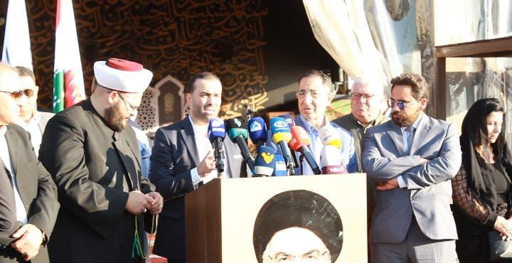 وقفة تضامنية أمام ضريح نصر الله وكلمات أكدت البقاء على الوعد العهد