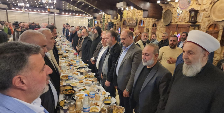 رعى مسؤول منطقة البقاع في حزب الله احتفال اقيم في مطعم قصر بعلبك بيوم القدس العالمي ، انتهي بافطار تكريمي بحضور نواب تكتل بعلبك